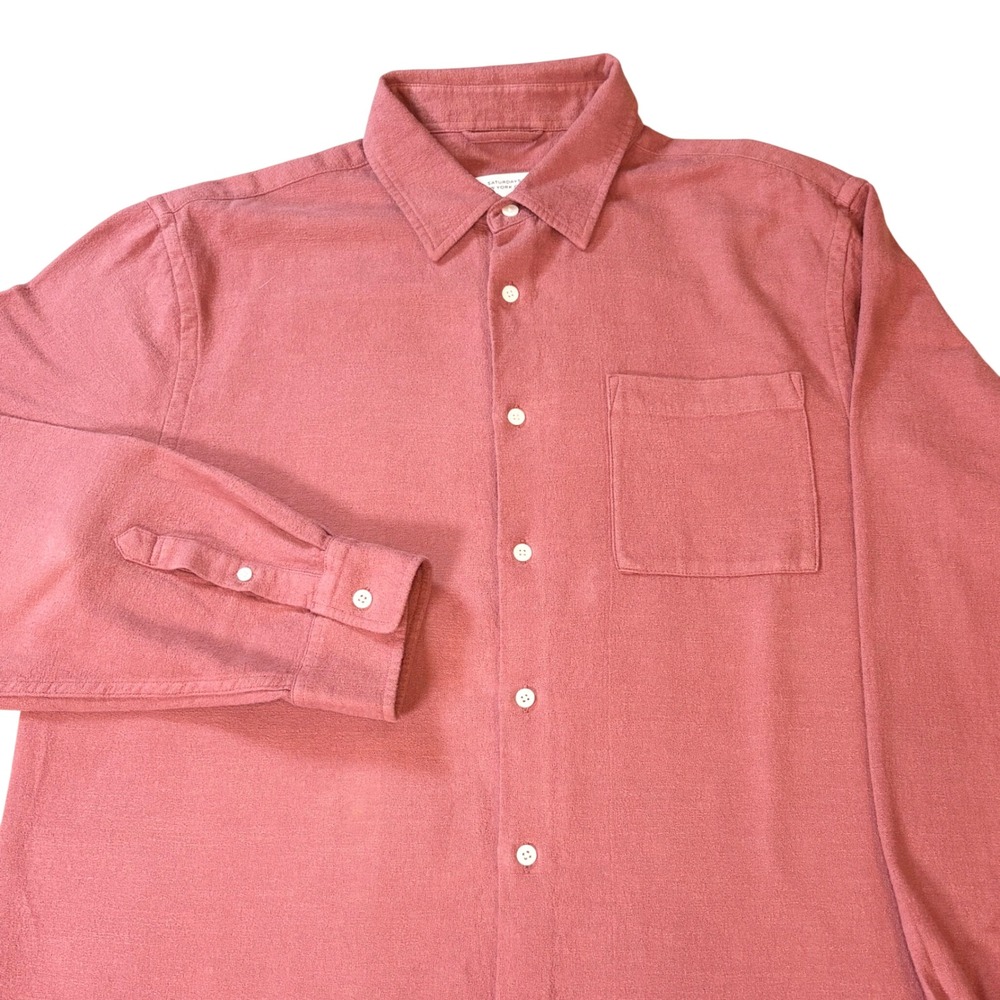 Saturdays New York City button up shirt men's xl red pink